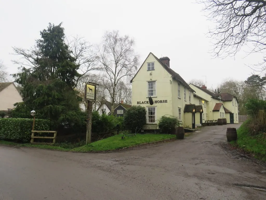 Photo of The Black Horse (Brent Pelham), a pub in Hertfordshire, eastern England.