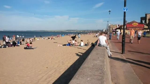 Photo of Portobello Beach, a beach in Edinburgh, central Scotland.