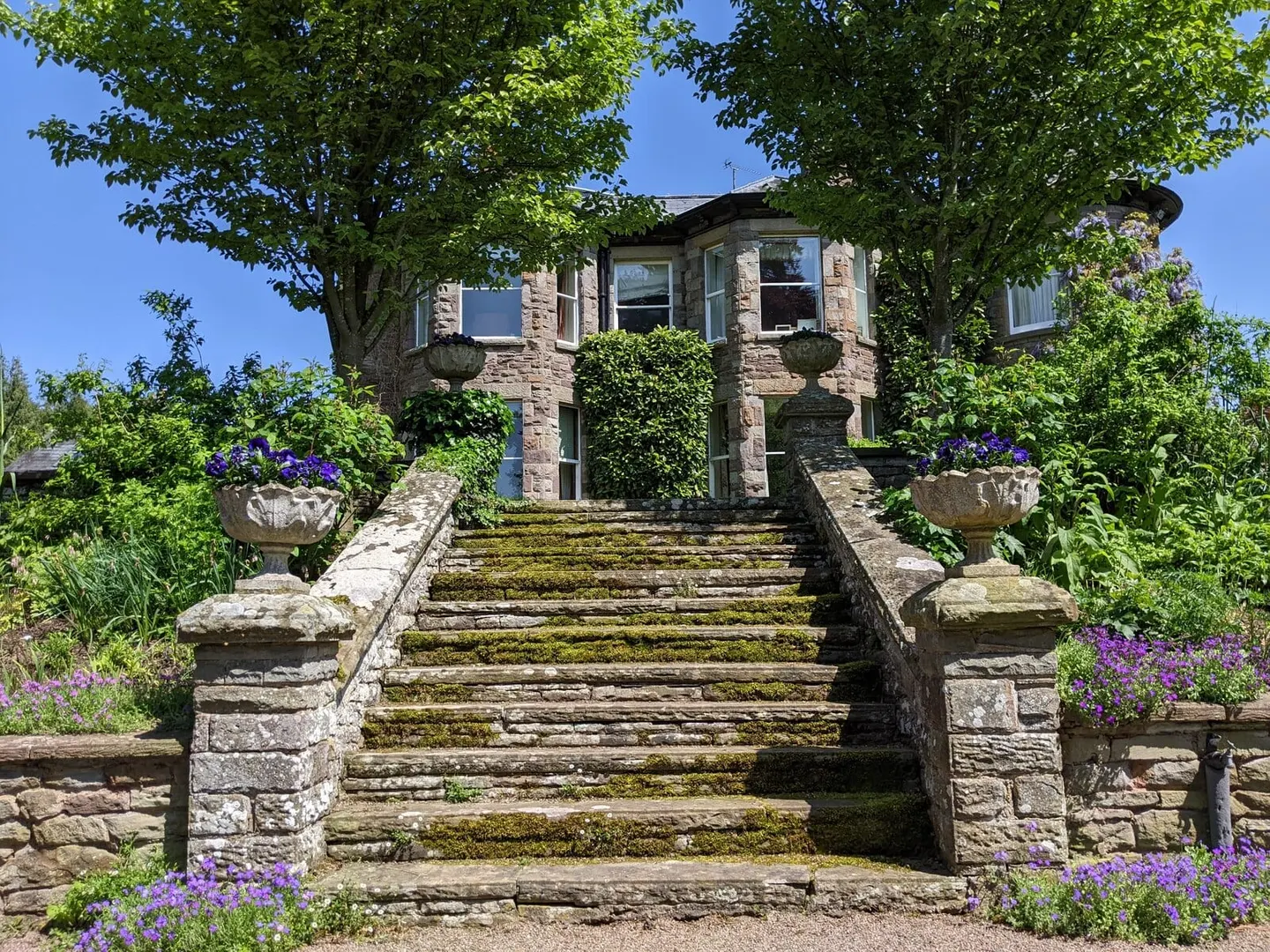 Photo of Brobury House Gardens, a garden near Bredwardine, Herefordshire, central England.