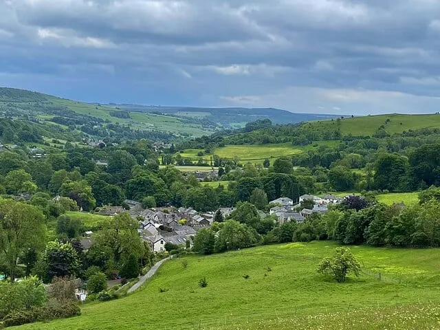 Photo of Stoney Middleton, a village in the Peak District, Derbyshire, central England.