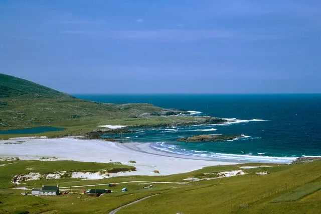 Photo of Halaman Bay, a beach near Castlebay, Na h-Eileanan Siar, the Scottish Highlands and Islands.