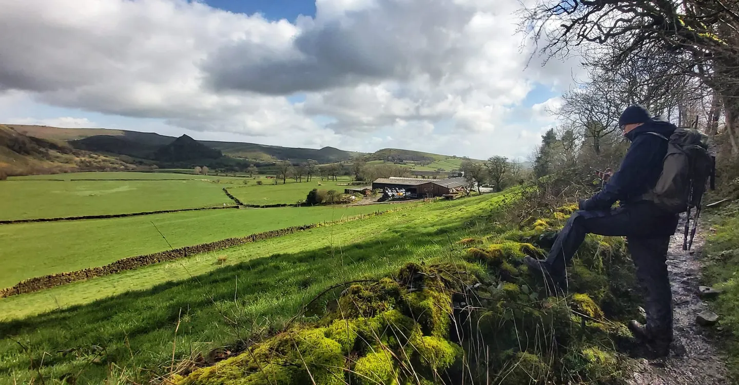 Photo of Hollinsclough, a village in the Peak District, Staffordshire, central England.