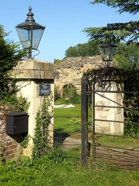 Photo of Robertsbridge Abbey, a ruined abbey in the High Weald, East Sussex, south east England.