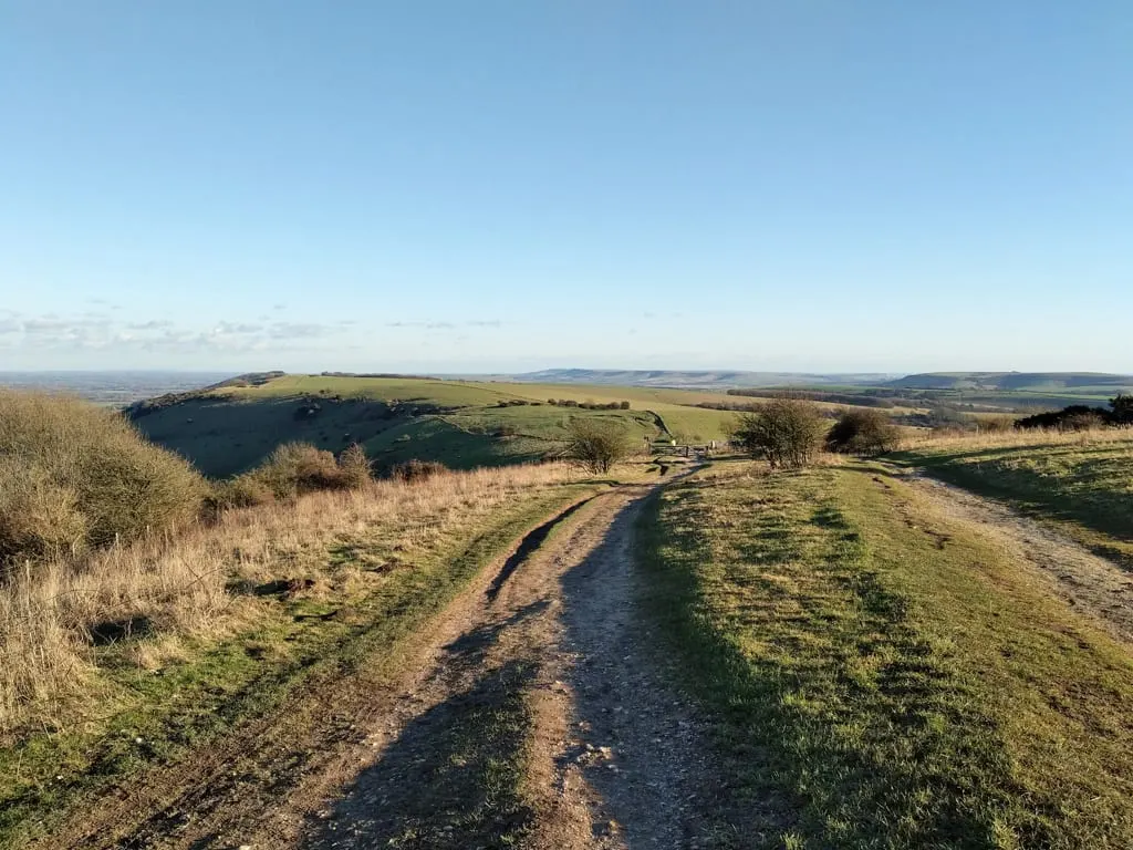 Photo: Ditchling Beacon, a 248m hill in the South Downs, East Sussex, south east England.