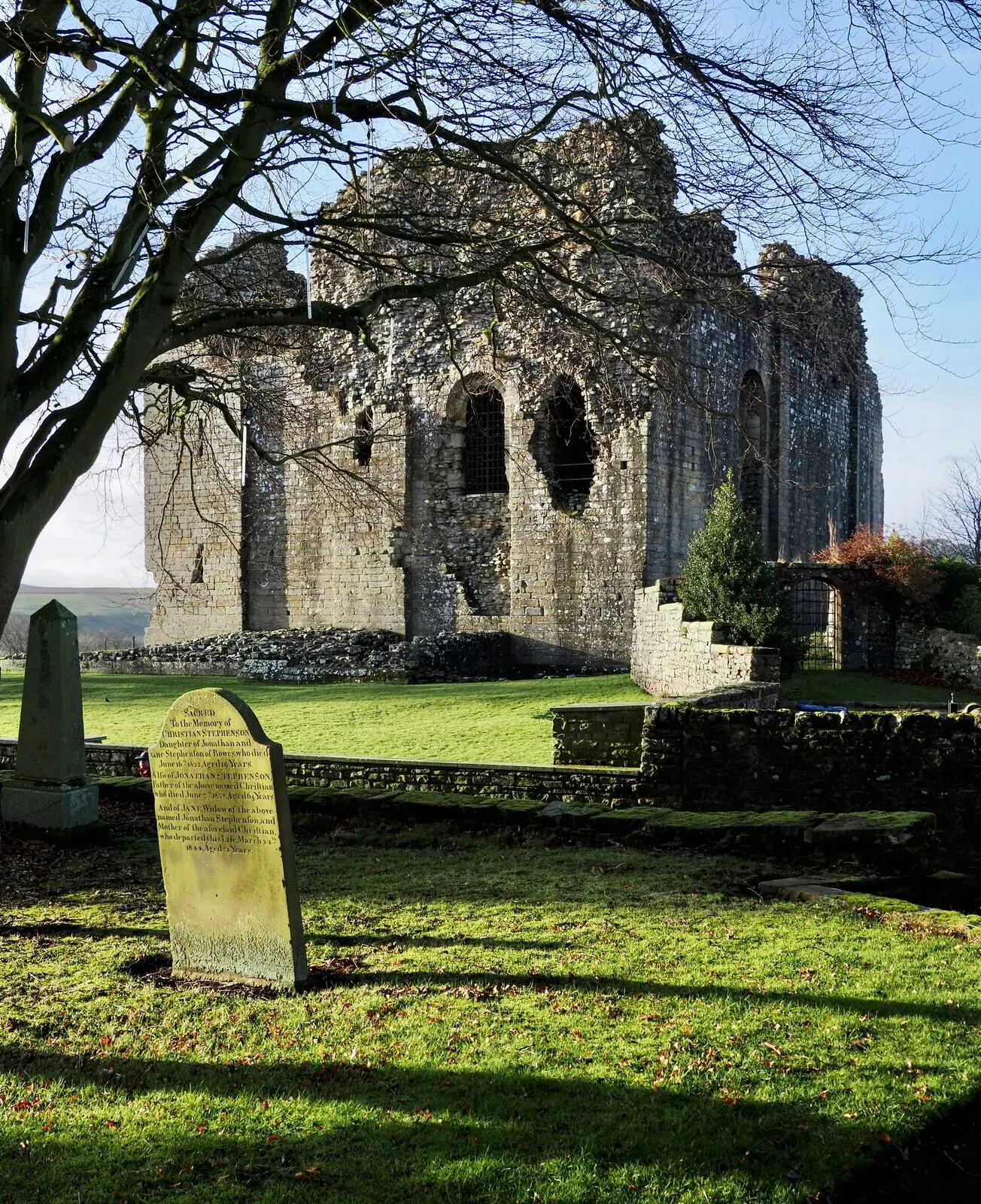 Photo of Bowes Castle, a ruined castle near Cotherstone, County Durham, north east England.