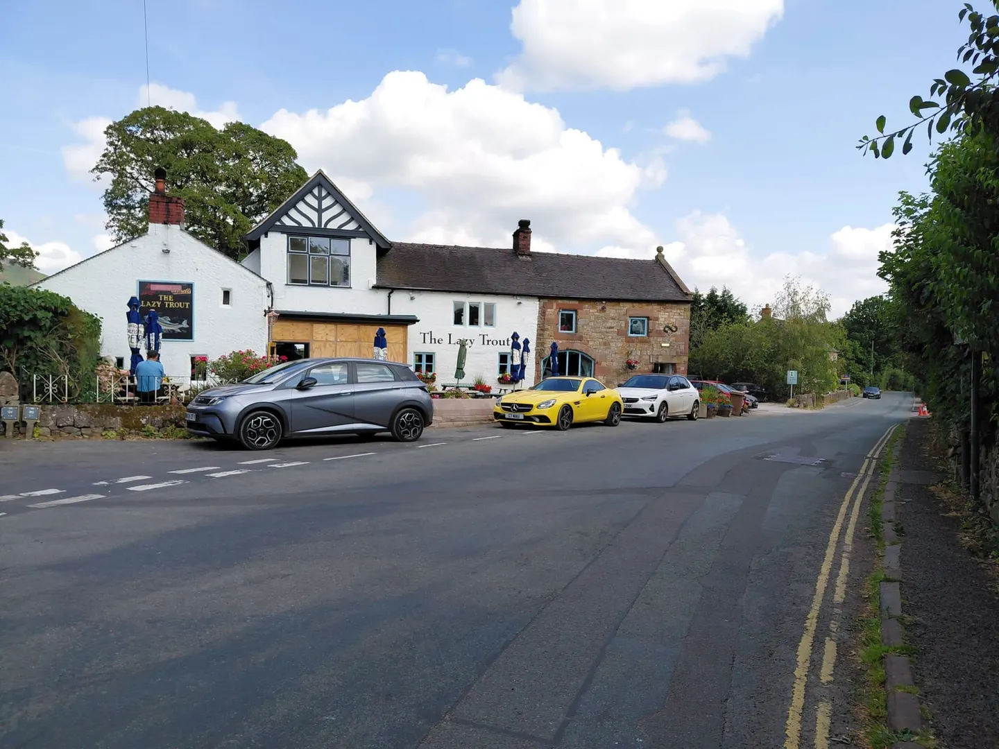 Photo of The Lazy Trout, a pub near Meerbrook, Staffordshire, central England.