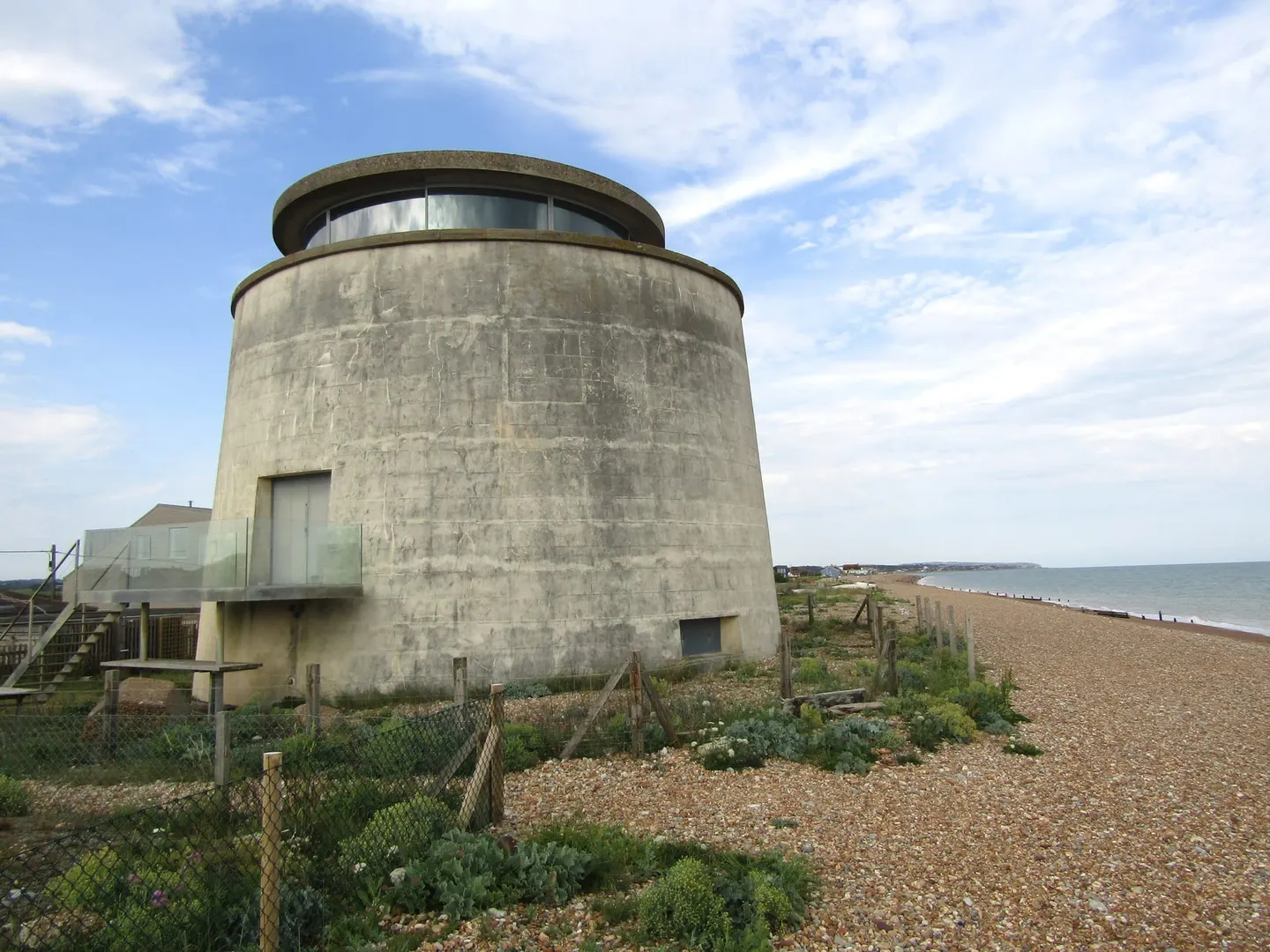 Photo of Norman`s Bay, a swimming spot near Pevensey, East Sussex, south east England.