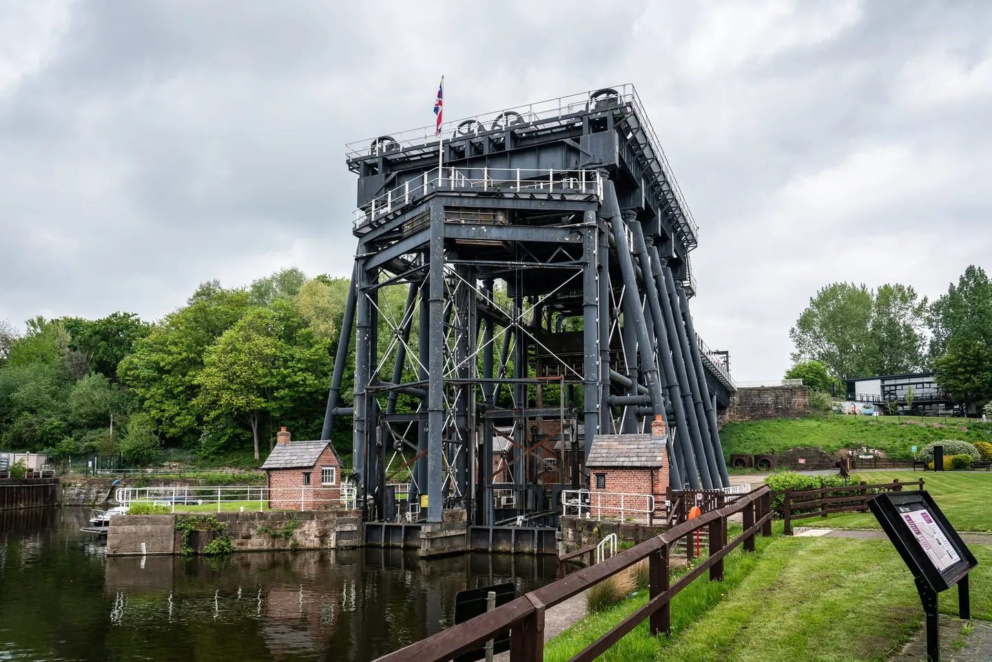 Photo of Anderton Boat Lift, a landmark near Great Budworth, Cheshire, north west England.