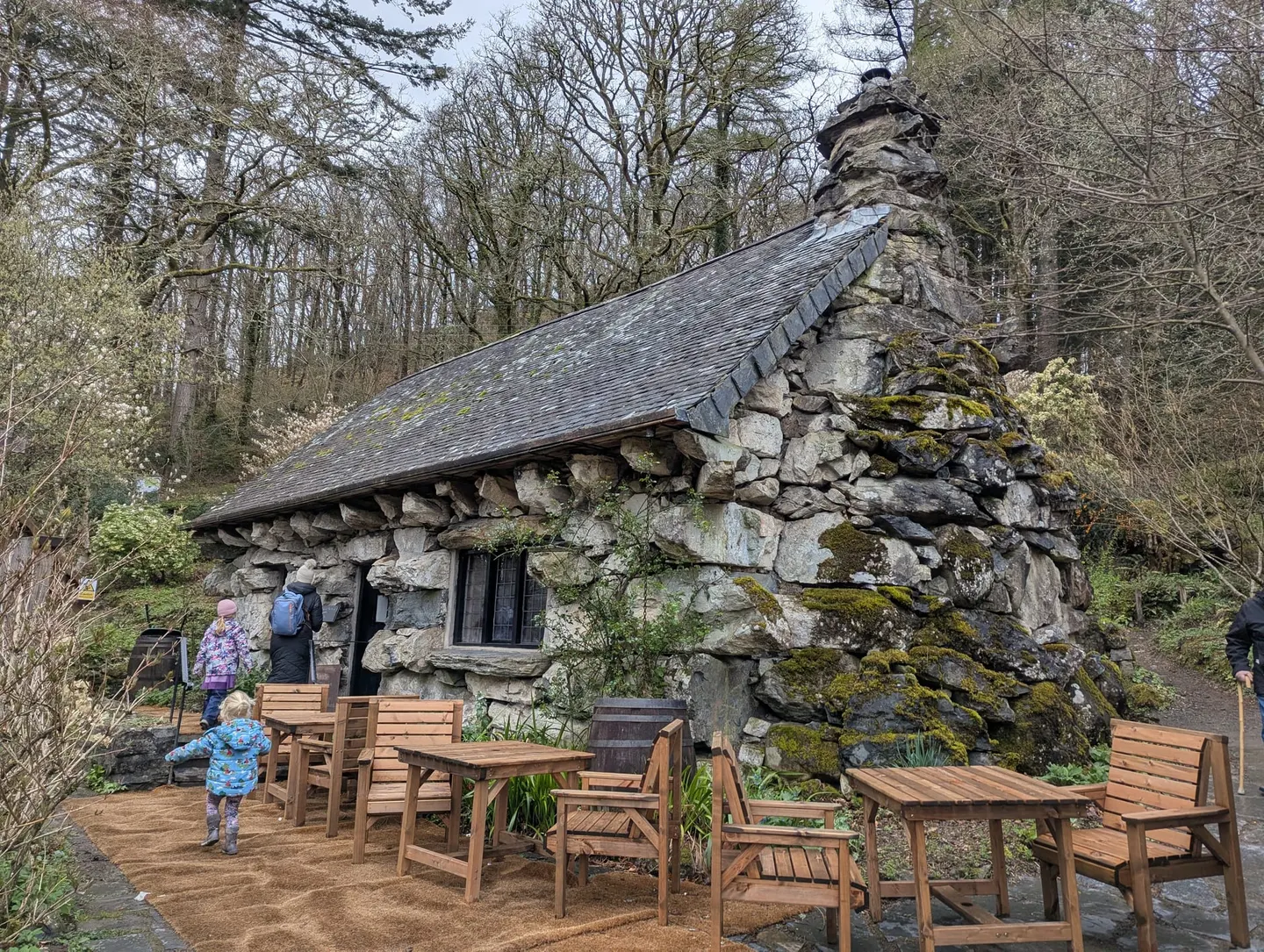 Photo of Tŷ Hyll (The Ugly House), a landmark near Capel Curig in Eryri, Conwy, north Wales.