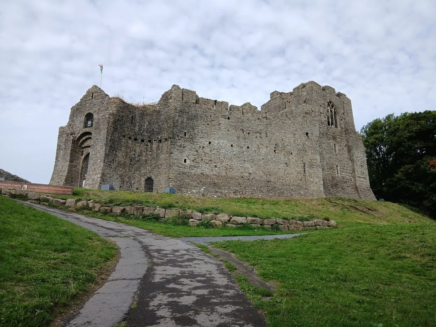 Photo of Oystermouth Castle, a ruined castle near Mumbles, Swansea, south west Wales.