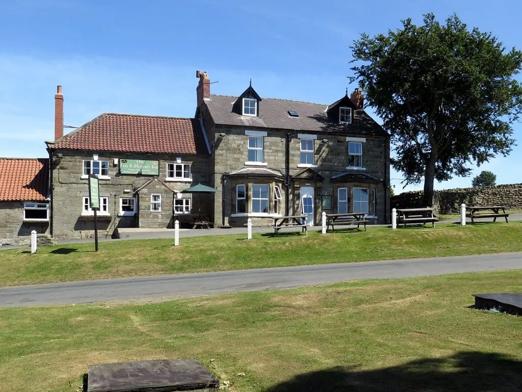 Photo of The Fox and Hounds, a pub near Ainthorpe in the North York Moors, North Yorkshire, northern England.
