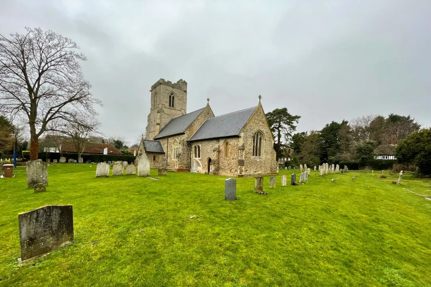 Photo of All Saints' Church, Willian, a church in Hertfordshire, eastern England.