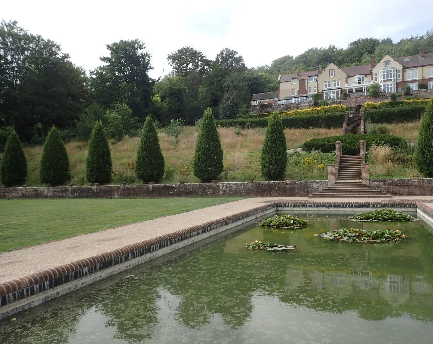 Photo of Kearsney Abbey Gardens, a Grade II registered house & garden near Elham, Kent, south east England.
