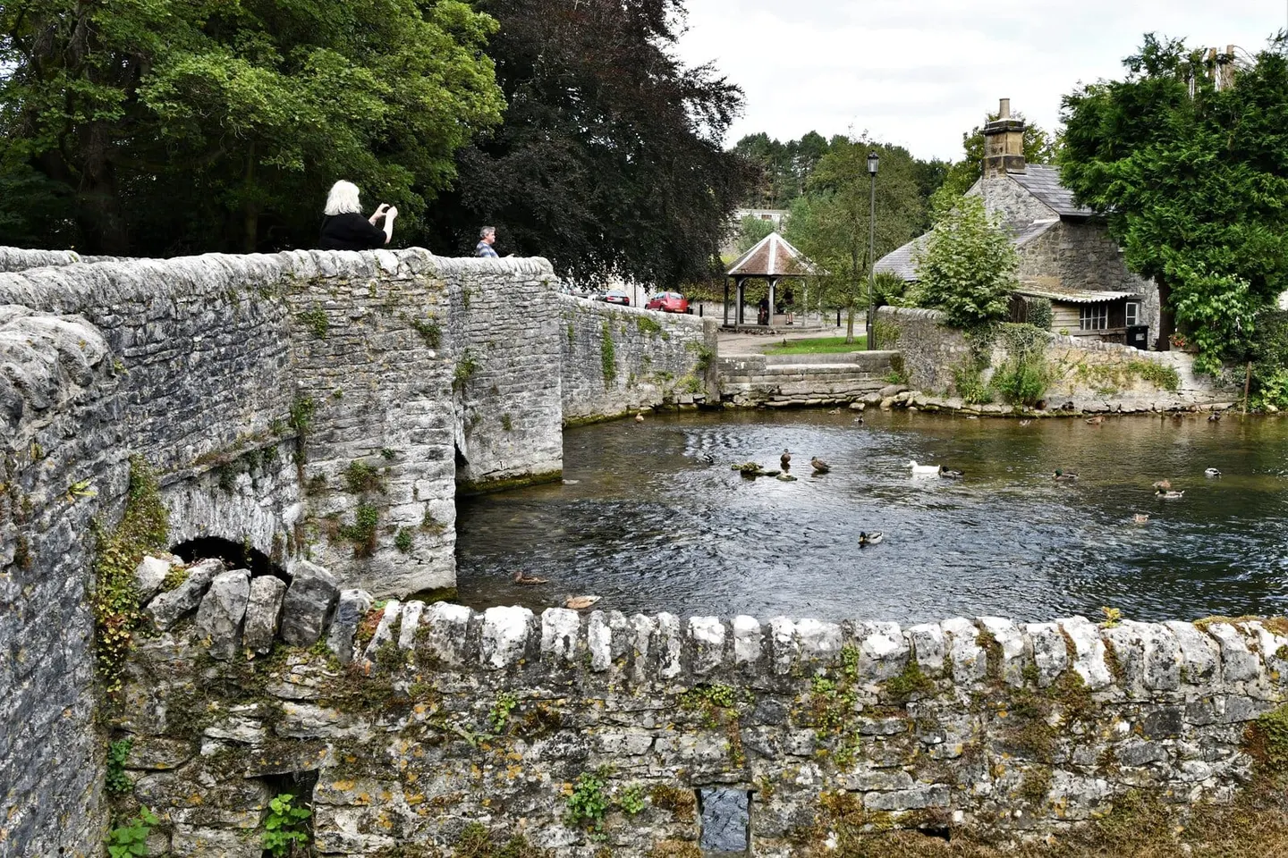 Photo of Ashford-in-the-Water, a village in the Peak District, Derbyshire, central England.
