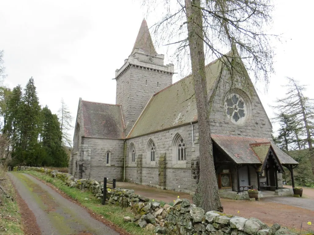 Photo of Crathie Kirk, a church in the Cairngorms, Aberdeenshire, north east Scotland.