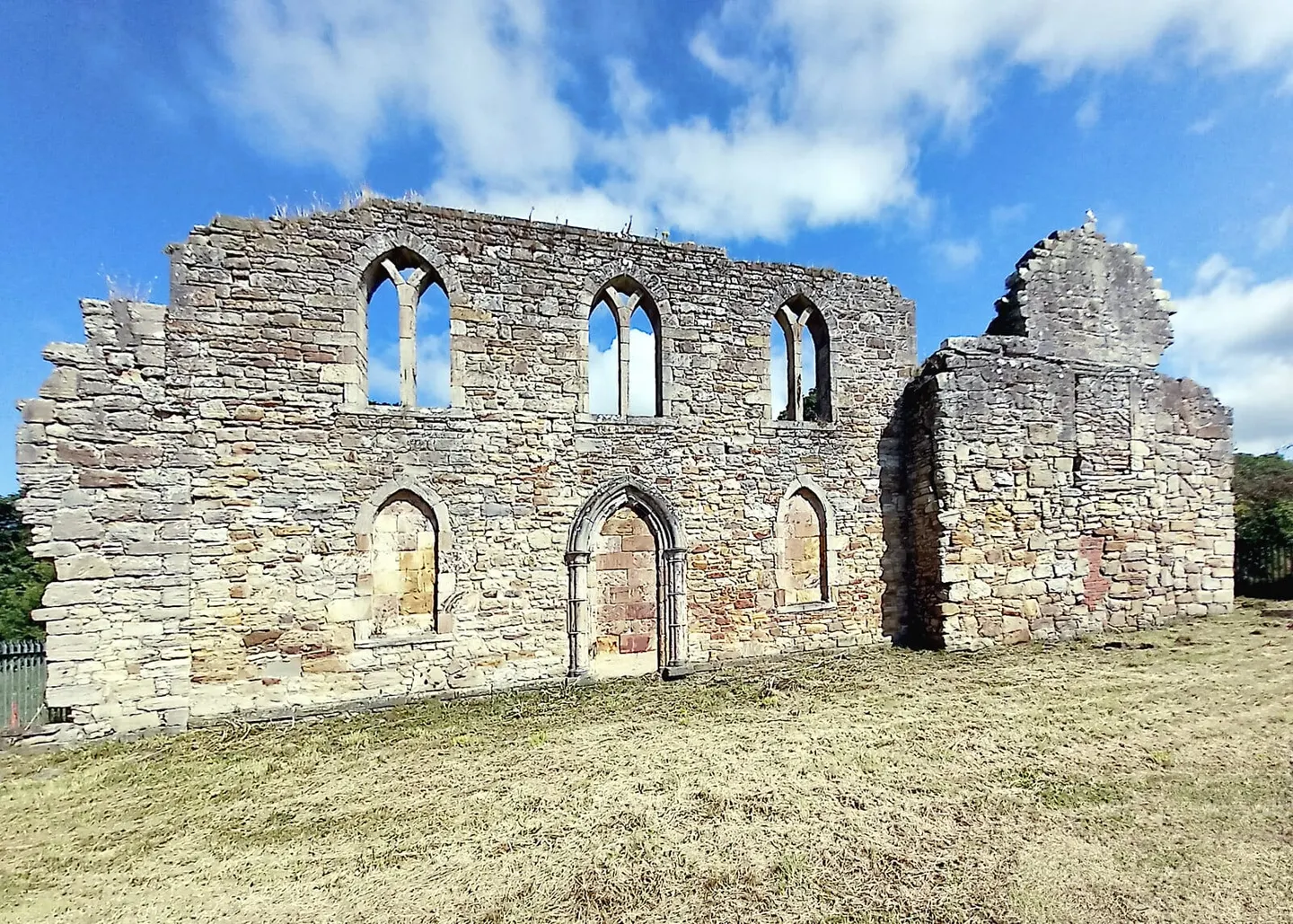 Photo of Kerelaw Castle, a ruined castle near West Kilbride, North Ayrshire, southern Scotland.