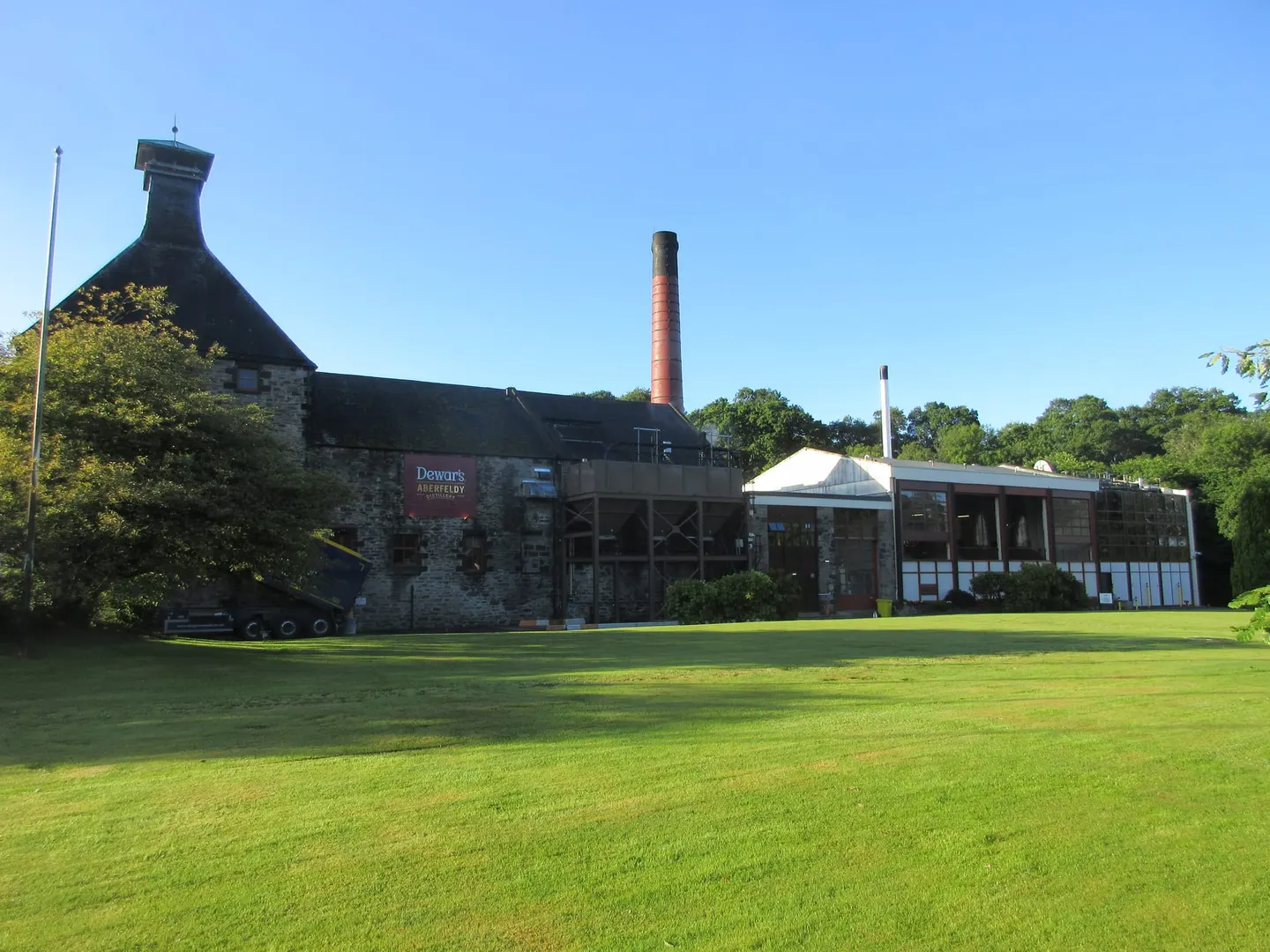 Photo of Dewar's Aberfeldy Distillery, a distillery in Perth and Kinross, central Scotland.