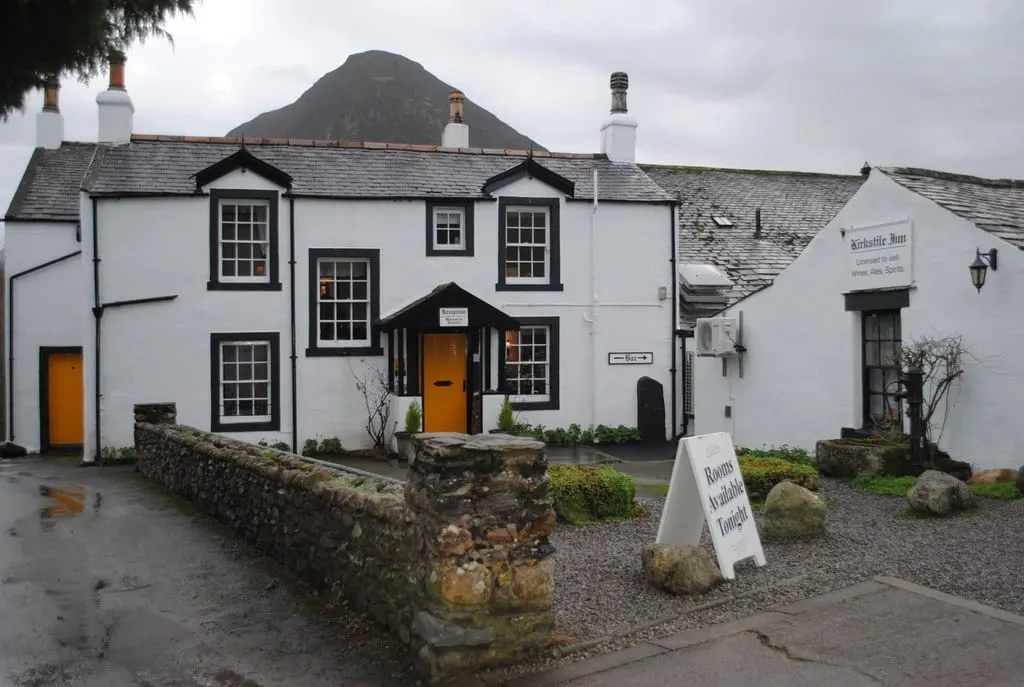 Photo of The Kirkstile Inn, a pub near Loweswater in the Lake District, Cumbria, north west England.