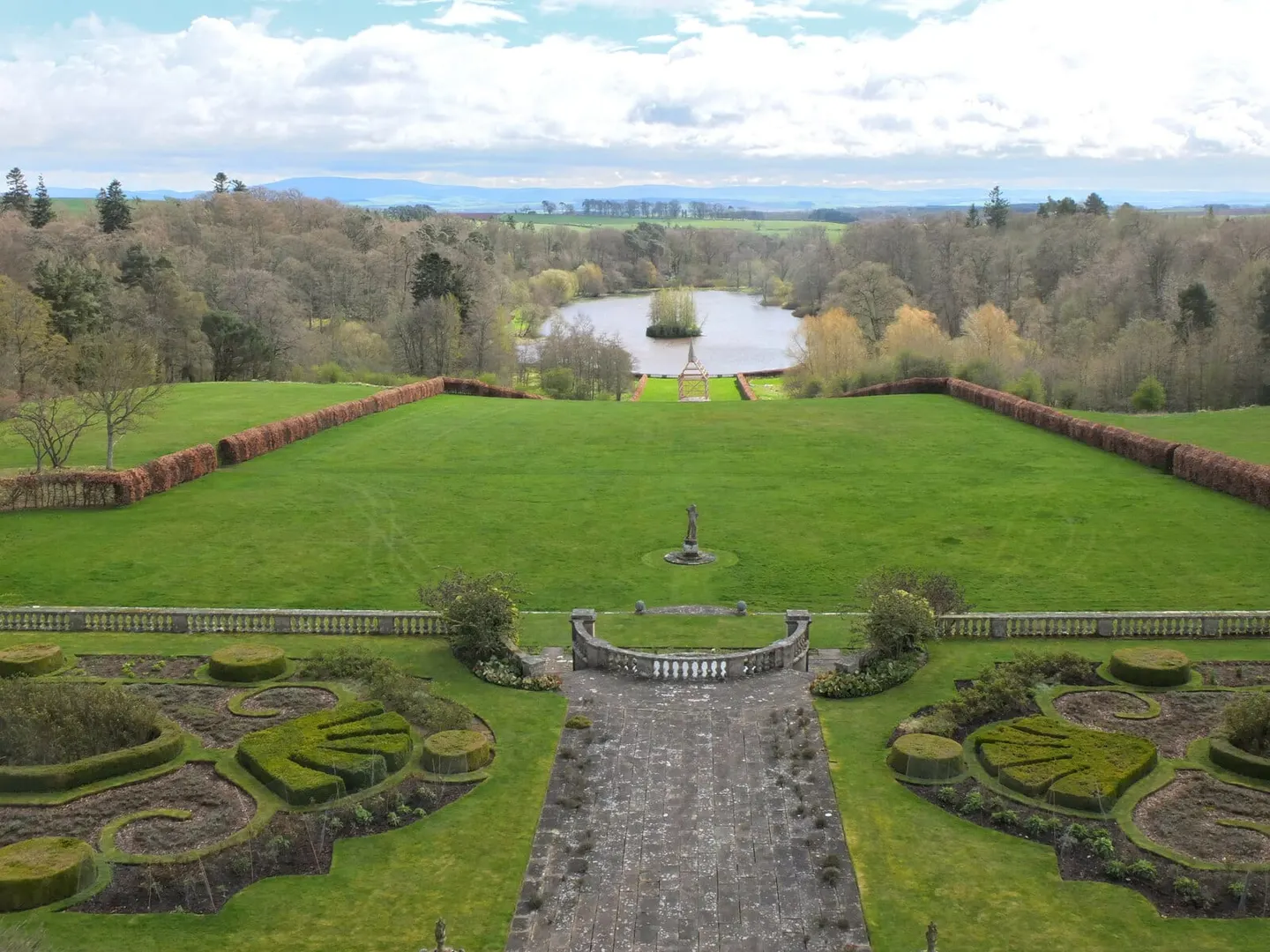 Photo of Mellerstain Gardens, a garden near Gordon, the Scottish Borders, southern Scotland.