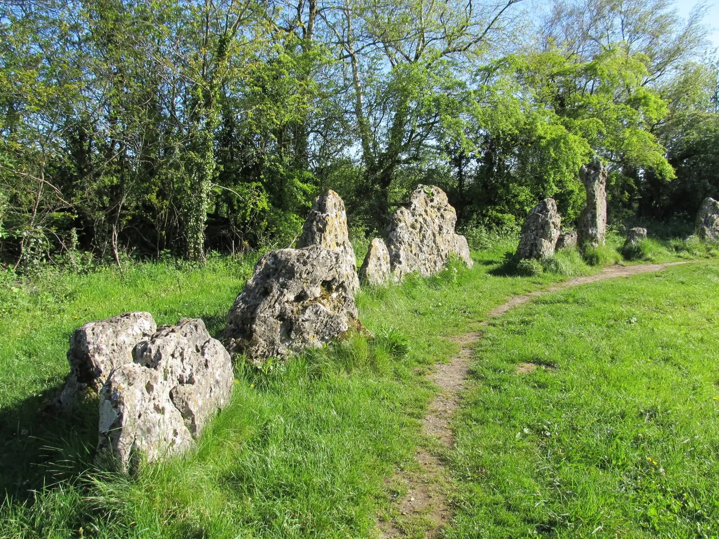 Photo of Rollright Stones, a stone circle near Great Rollright in the Cotswolds, Oxfordshire, south east England.