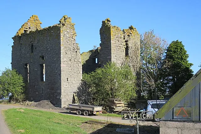 Photo of Evelick Castle, a ruined castle near Scone, Perth and Kinross, central Scotland.