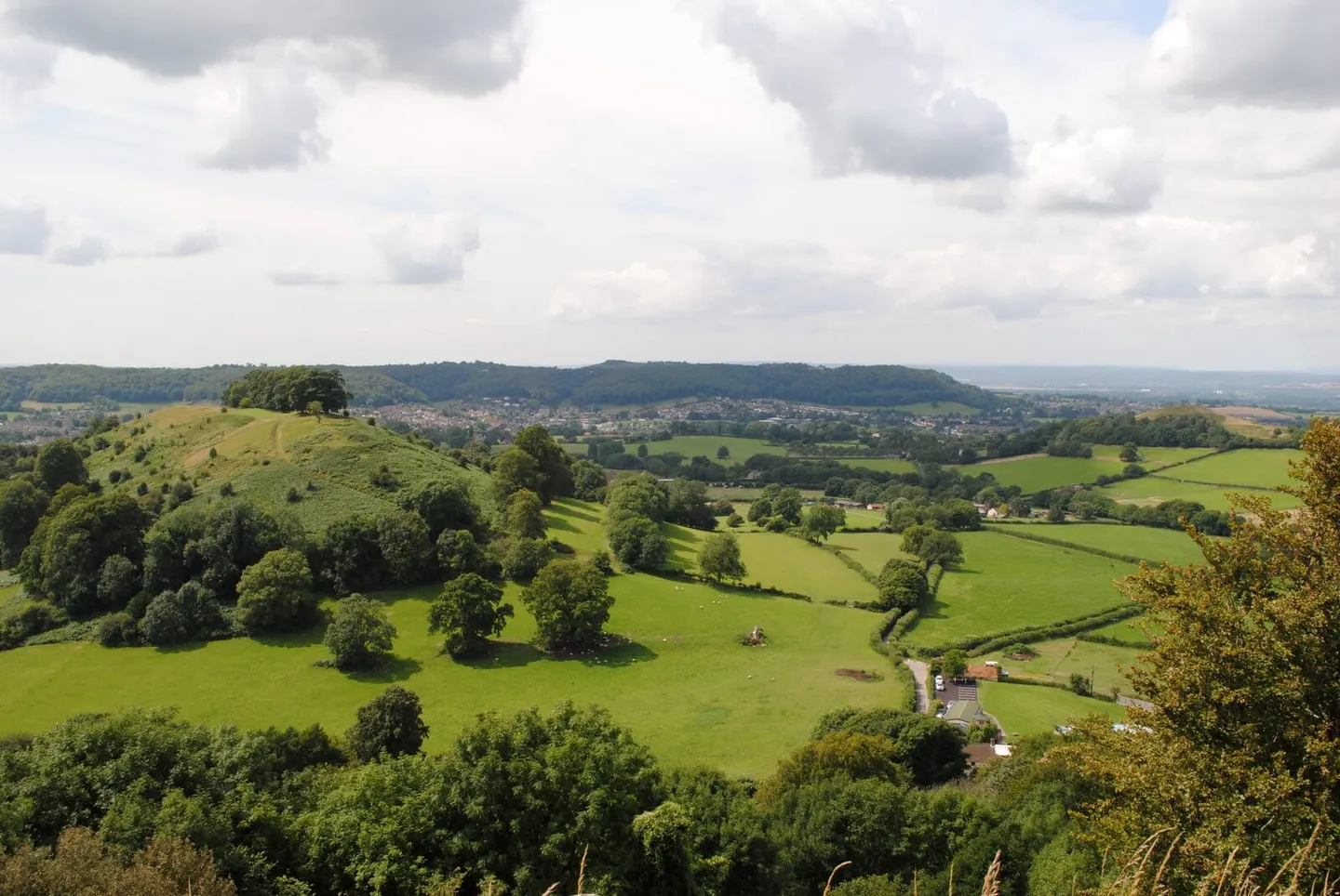 Photo of Uley Bury, a hillfort near Nailsworth in the Cotswolds, Gloucestershire, south west England.