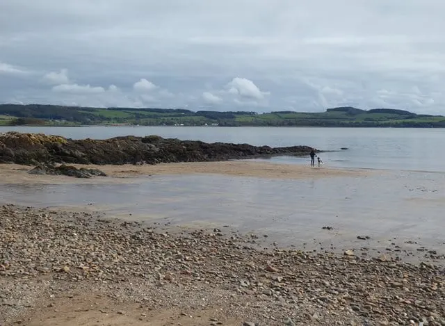 Photo of Dhoon Beach, a beach near Kirkcudbright, Dumfries and Galloway, southern Scotland.
