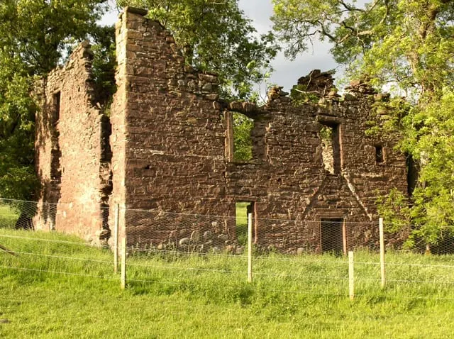 Photo of Arnhall Castle, a ruined castle near Dunblane, Stirling, central Scotland.