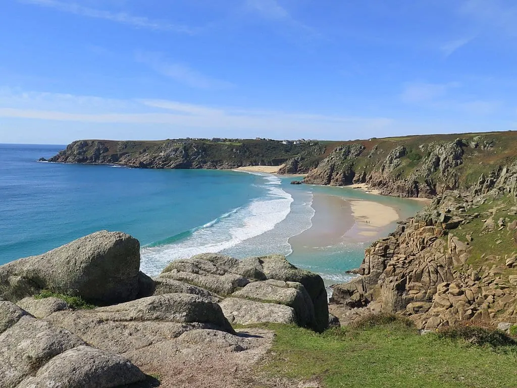 Photo of the coast at St Levan Sites, Cornwall, south west England.