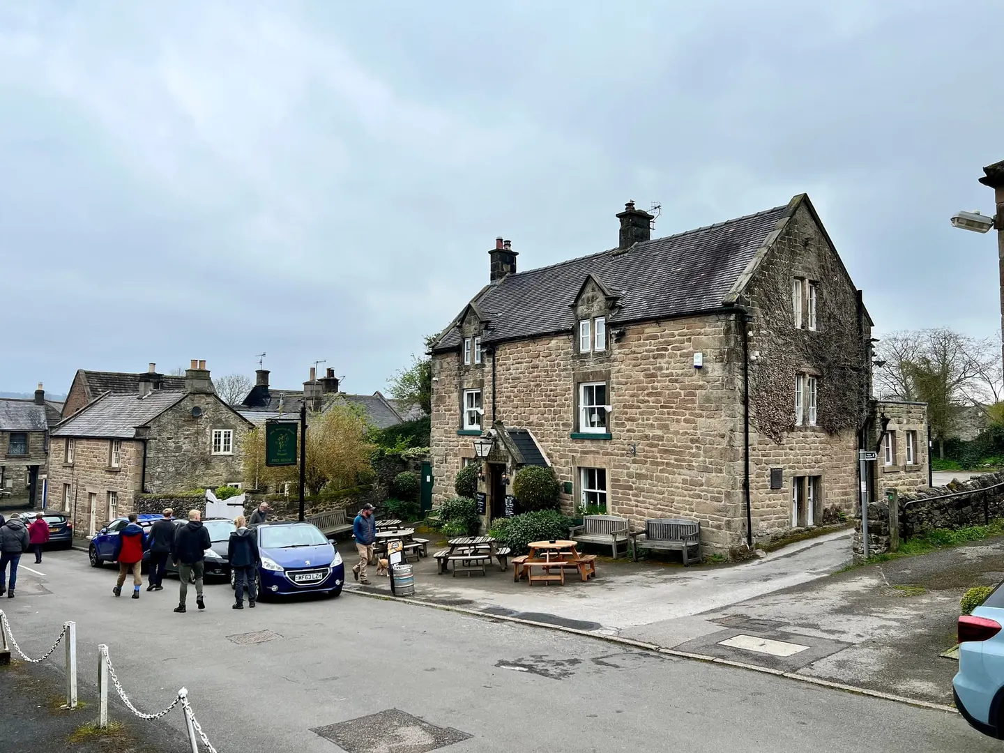 Photo of The Old Bowling Green Inn, a pub near Winster in the Peak District, Derbyshire, central England.