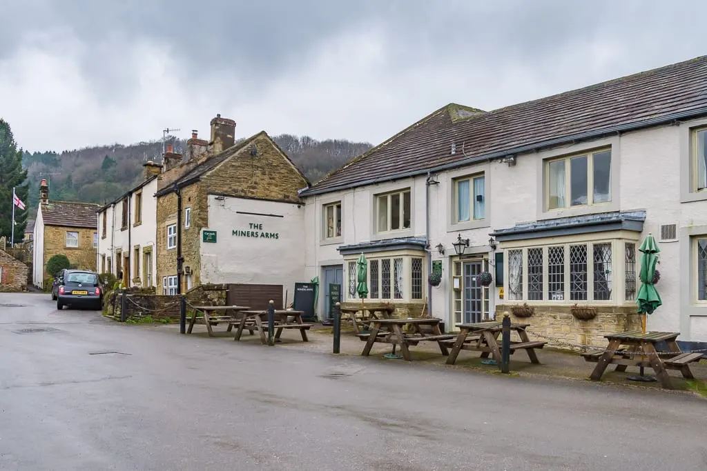 Photo of Miners' Arms, a pub near Eyam in the Peak District, Derbyshire, central England.