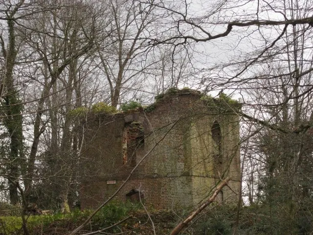 Photo of Court Castle, a ruined castle near Eggesford, Devon, south west England.