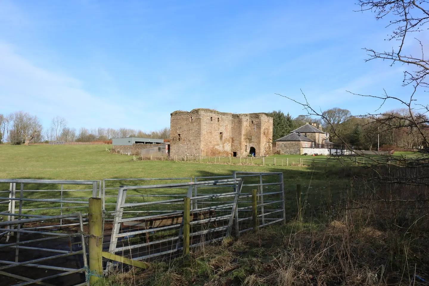 Photo of Thomaston Castle, a ruined castle near Maidens, South Ayrshire, southern Scotland.