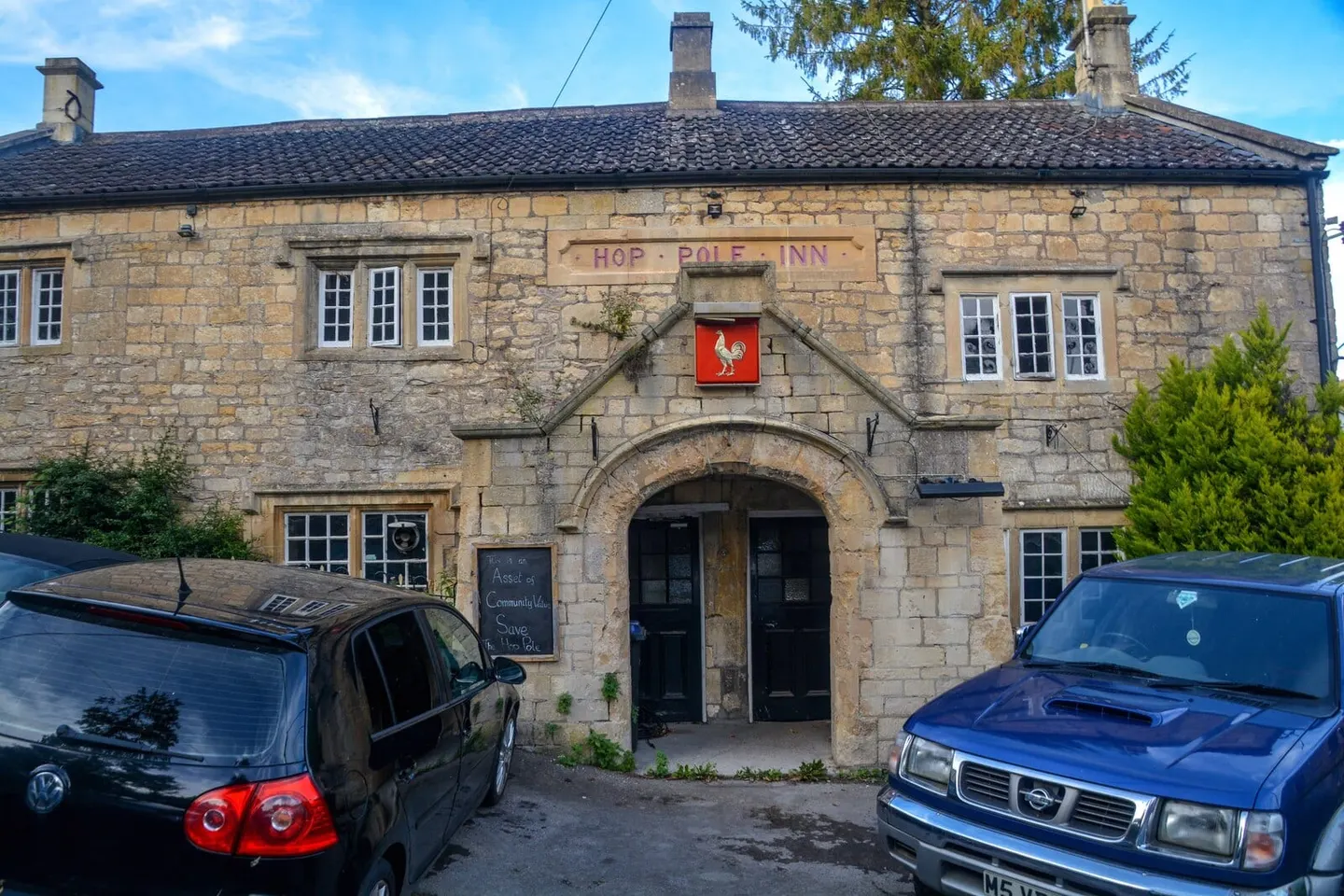 Photo of Hop Pole Inn, a gastropub near Limpley Stoke in the Cotswolds, Wiltshire, south west England.