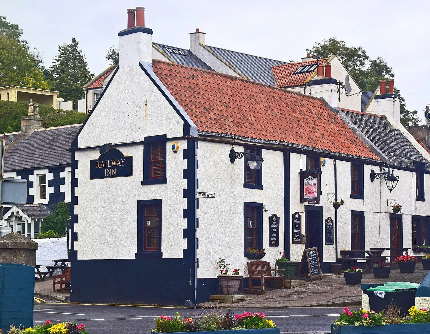 Photo of The Railway Inn, Lower Largo, a pub in Fife, central Scotland.