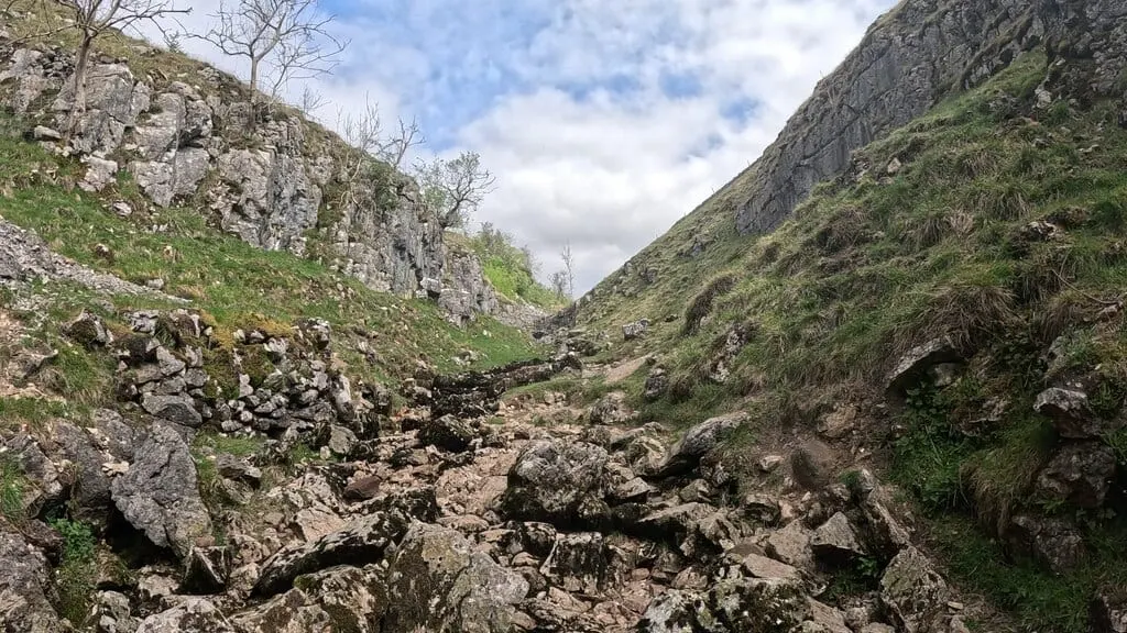 Photo of Trollers Gill, a gorge near Appletreewick in the Yorkshire Dales, North Yorkshire, northern England.