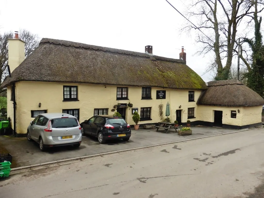 Photo of The Masons Arms, a gastropub near Knowstone, Devon, south west England.