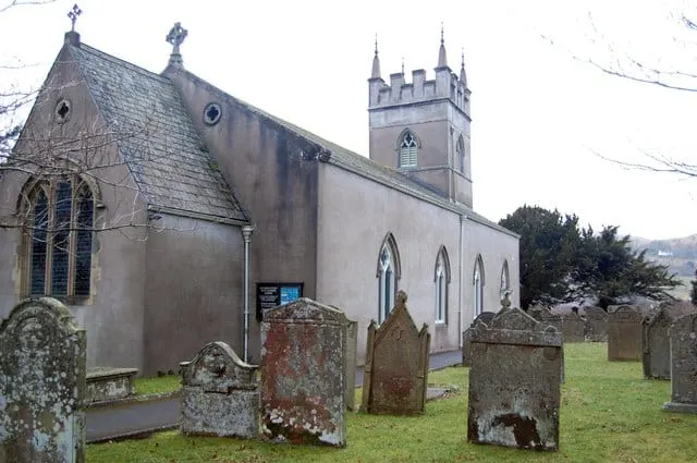 Photo of St Cuthbert's Church, Lorton, a church in the Lake District, Cumbria, north west England.