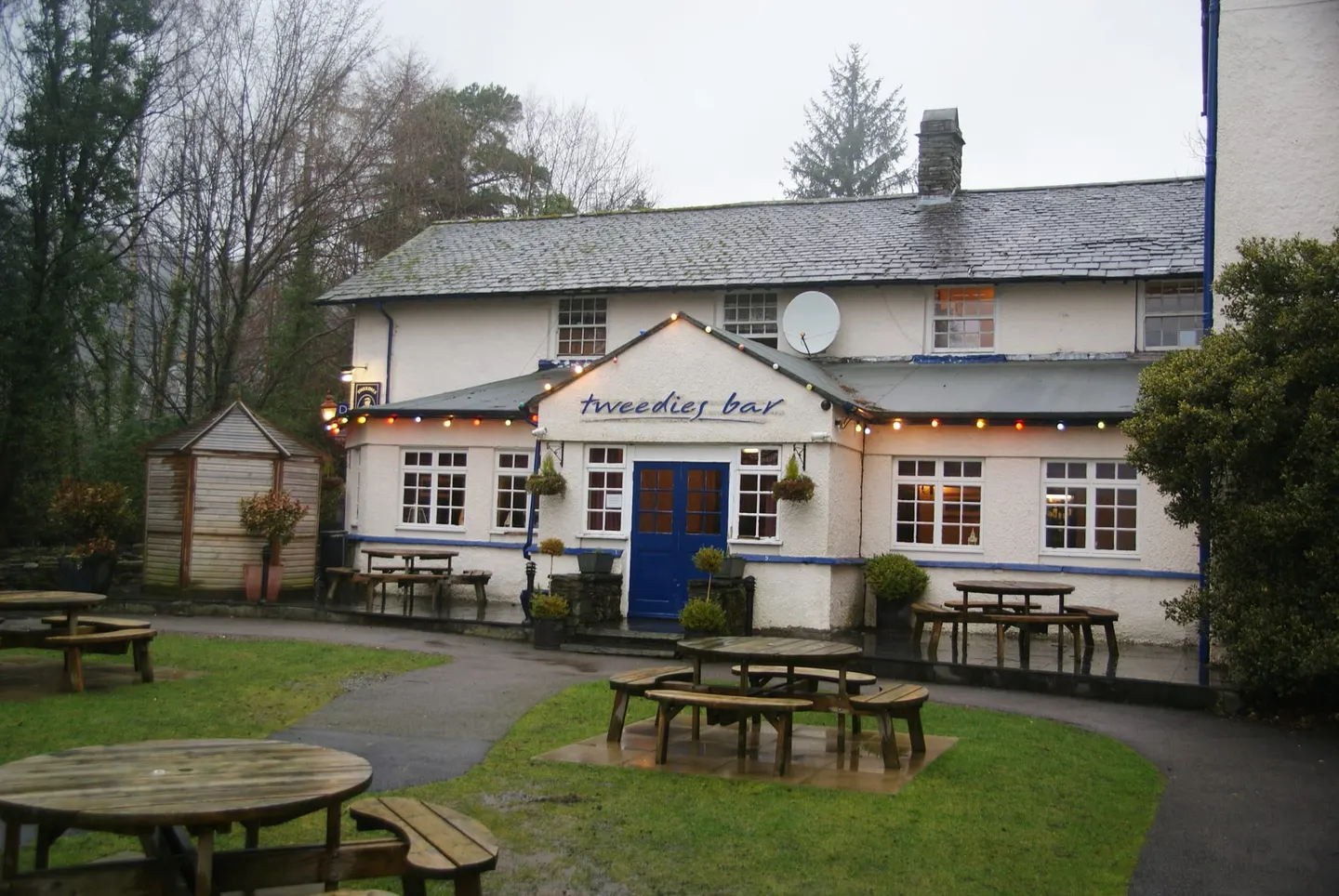 Photo of Tweedies Bar, a pub near Grasmere in the Lake District, Cumbria, north west England.