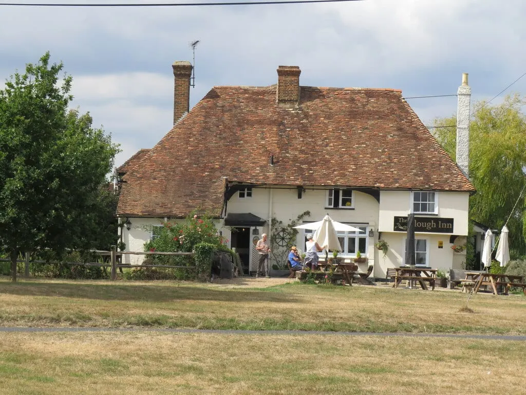 Photo of The Plough Inn, a pub near Stalisfield Green, Kent, south east England.