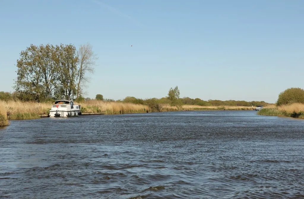 Photo of the River Thurne, a river navigation running from West Somerton to Thurne Mouth, eastern England.