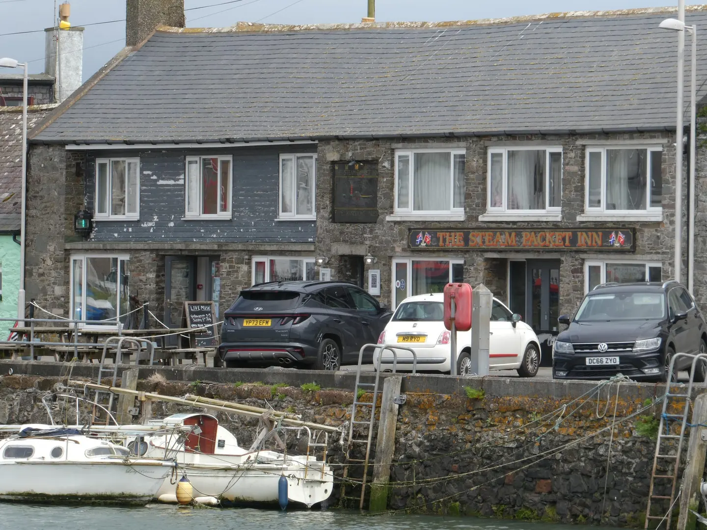 Photo of The Steam Packet Inn, a pub near Isle of Whithorn, Dumfries and Galloway, southern Scotland.