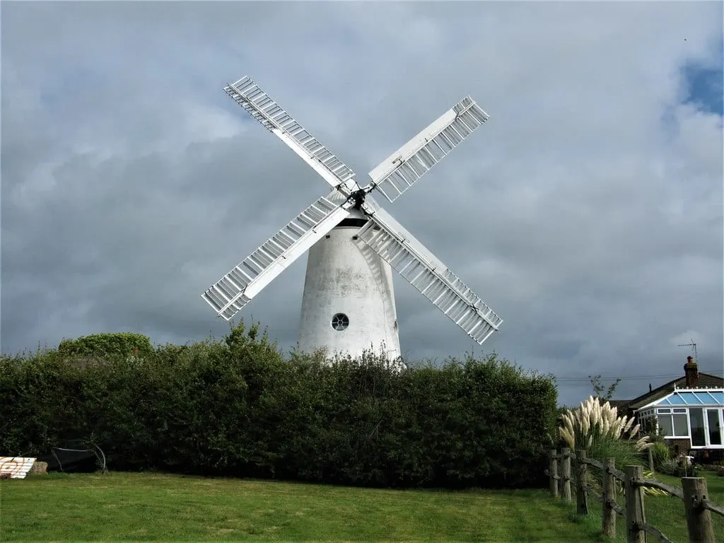 Photo of Stone Cross Windmill, a windmill in East Sussex, south east England.