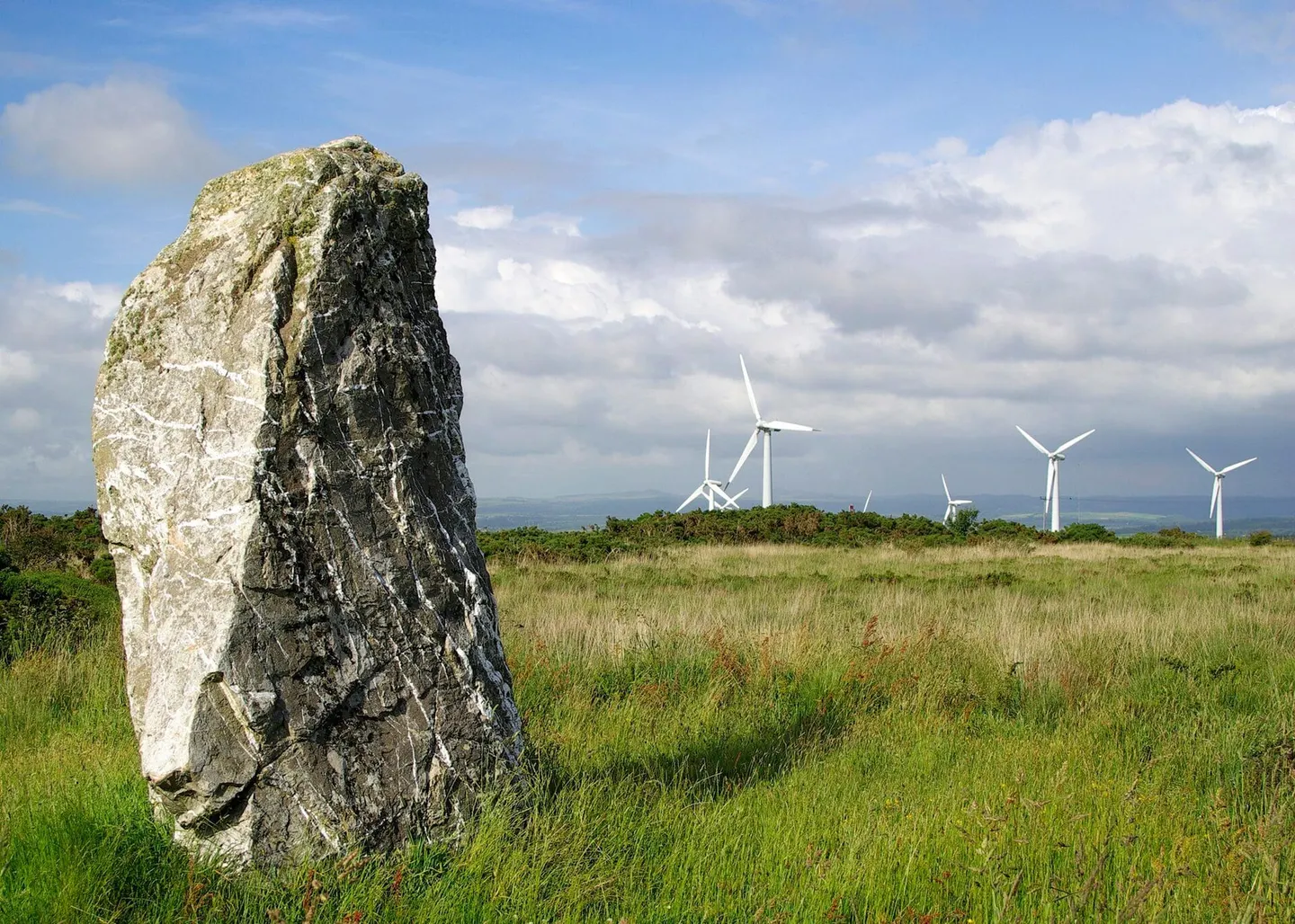 Photo of St Breock Downs Monolith, a standing stone near Padstow, Cornwall, south west England.
