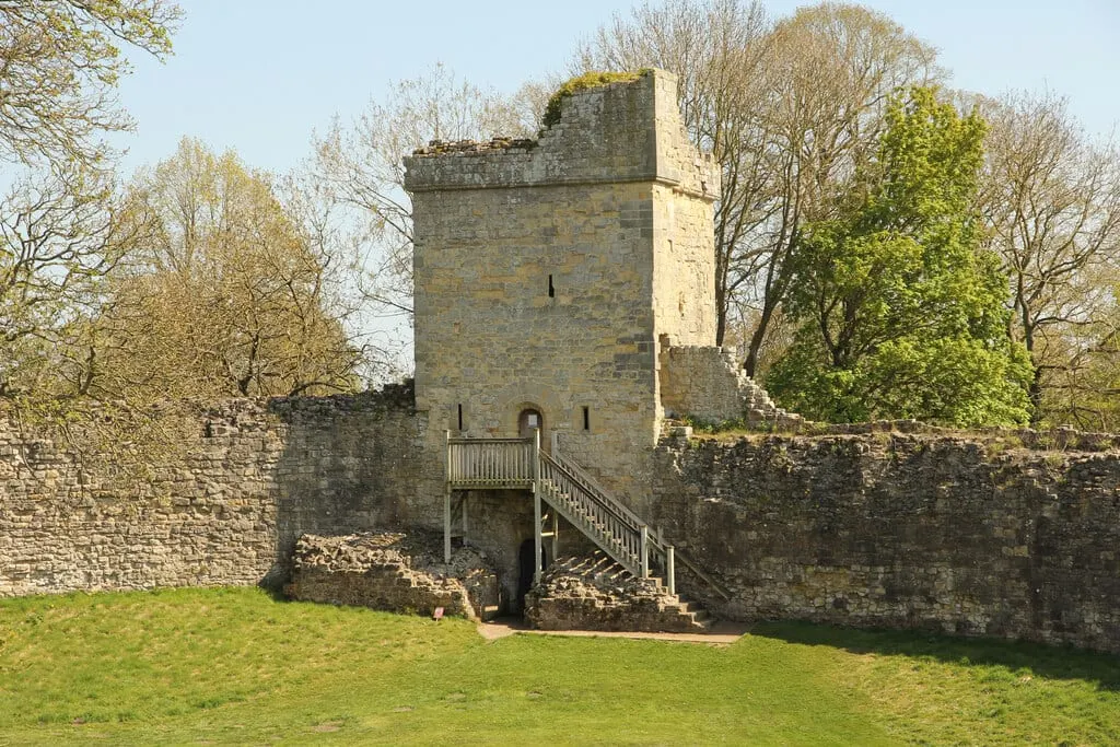 Photo of Pickering Castle, the earthworks of a former castle in North Yorkshire, northern England.