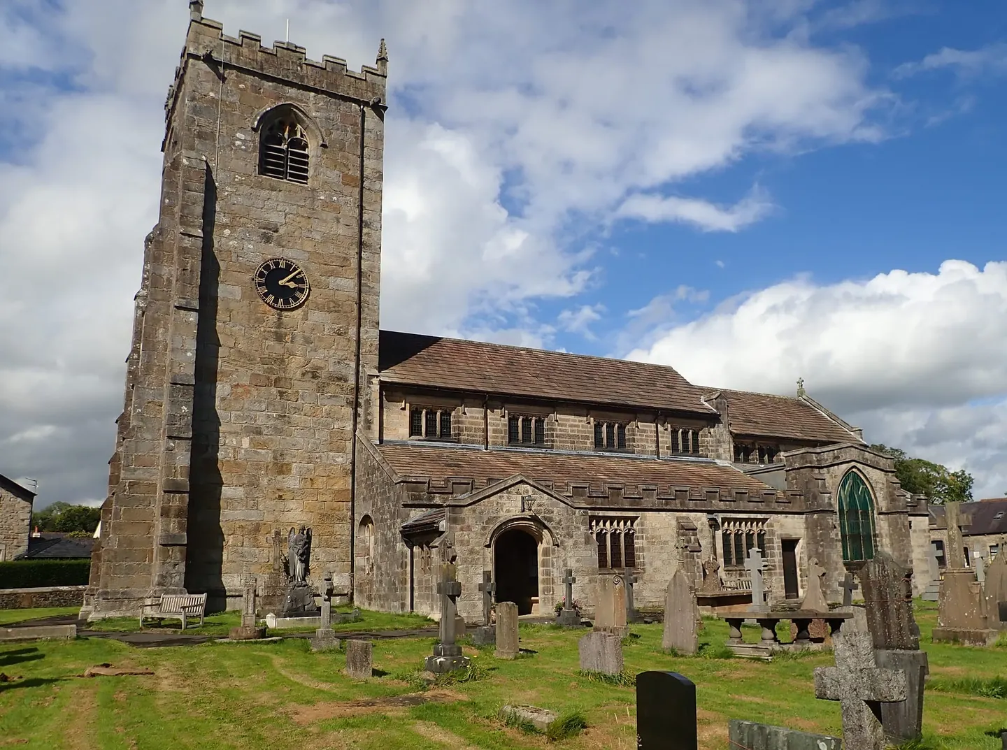 Photo of St Helen's Church, Waddington, a church in Lancashire, north west England.