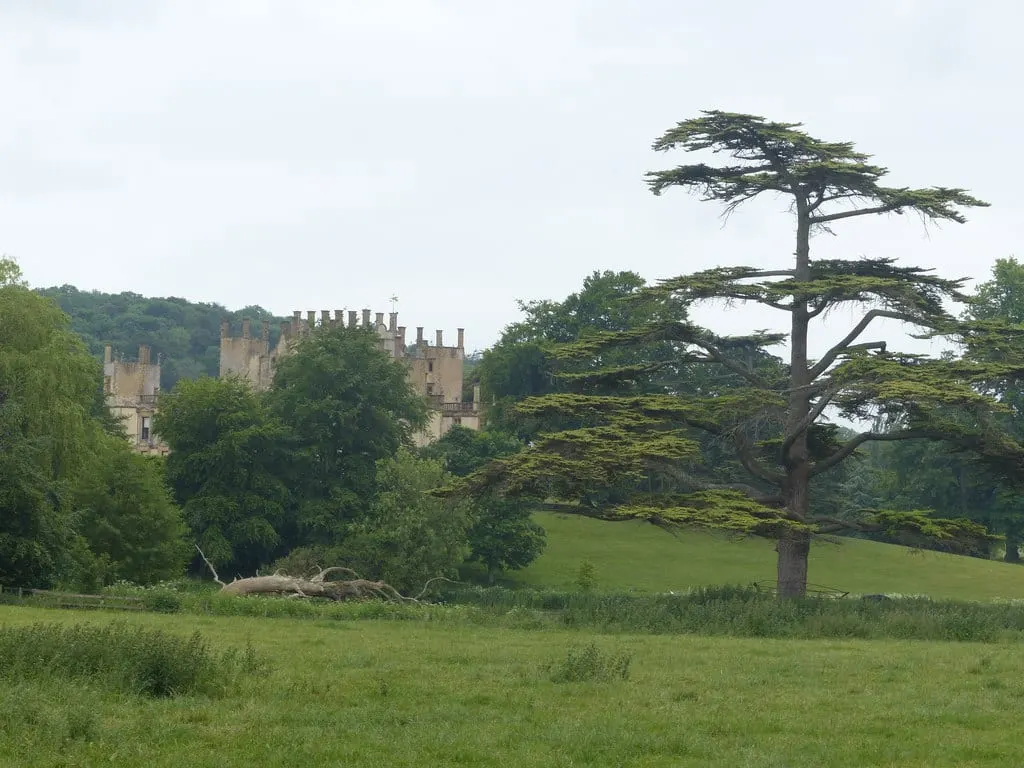 Photo of Sherborne Castle Gardens, a Grade I registered house & garden in Dorset, south west England.
