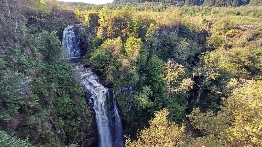 Photo of Glenashdale Falls, a waterfall near Whiting Bay, North Ayrshire, southern Scotland.