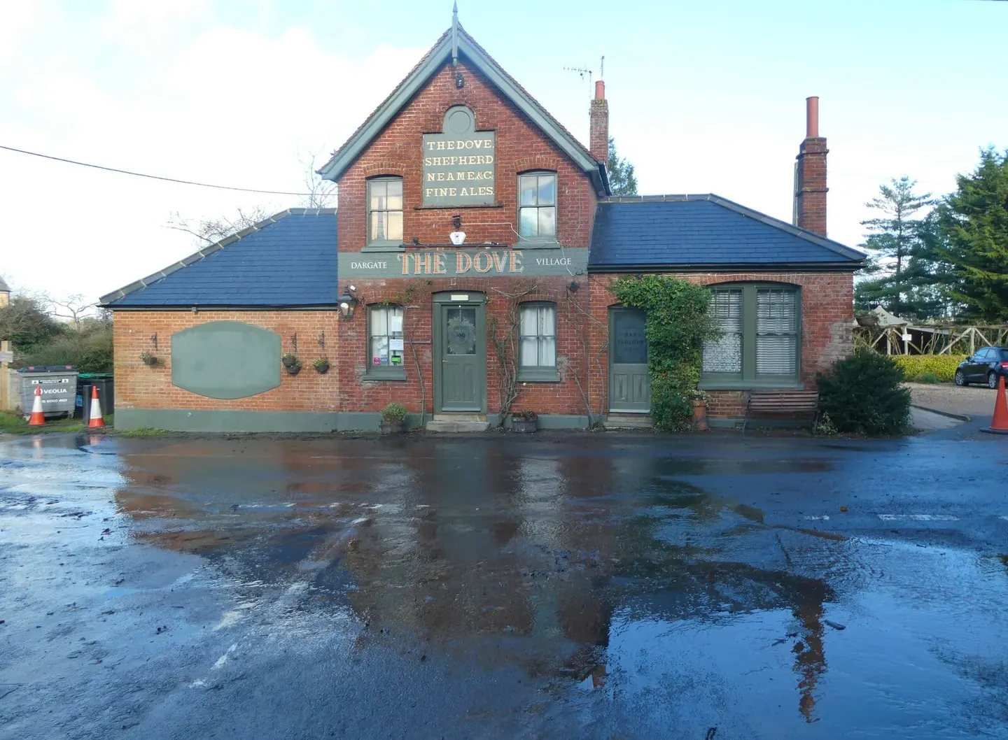 Photo of The Dove, a pub near Dargate, Kent, south east England.