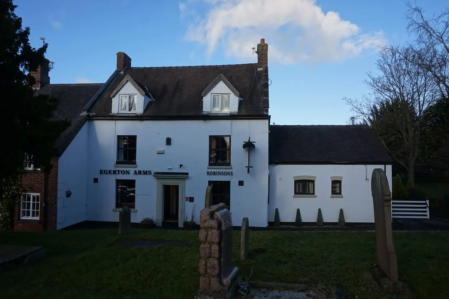 Photo of The Egerton Arms, a pub near Astbury, Cheshire, north west England.